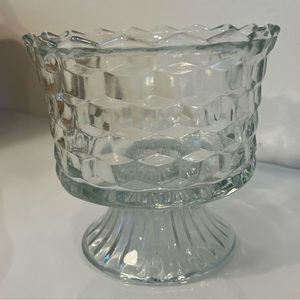 VTG. CLEAR GLASS CANDY DISH  BOWL INDIANA WHITEHALL FOOTED